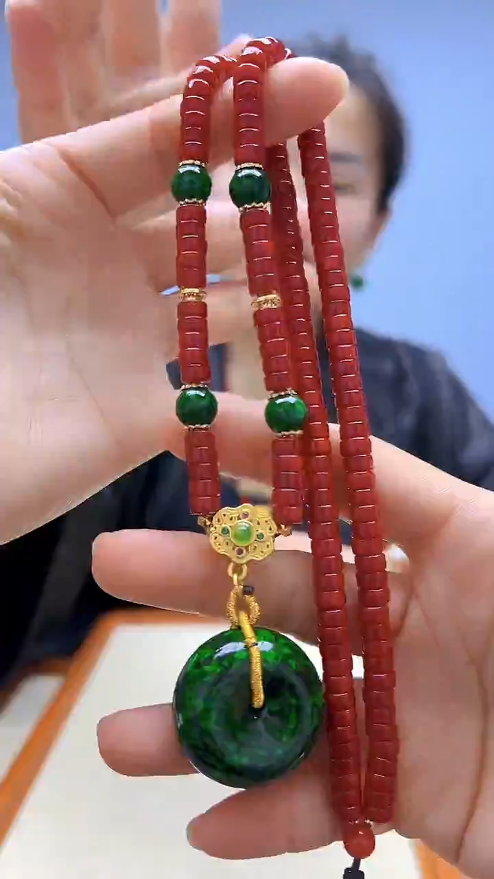 非金属珐琅非金属无高货diy劲饰平安扣项链