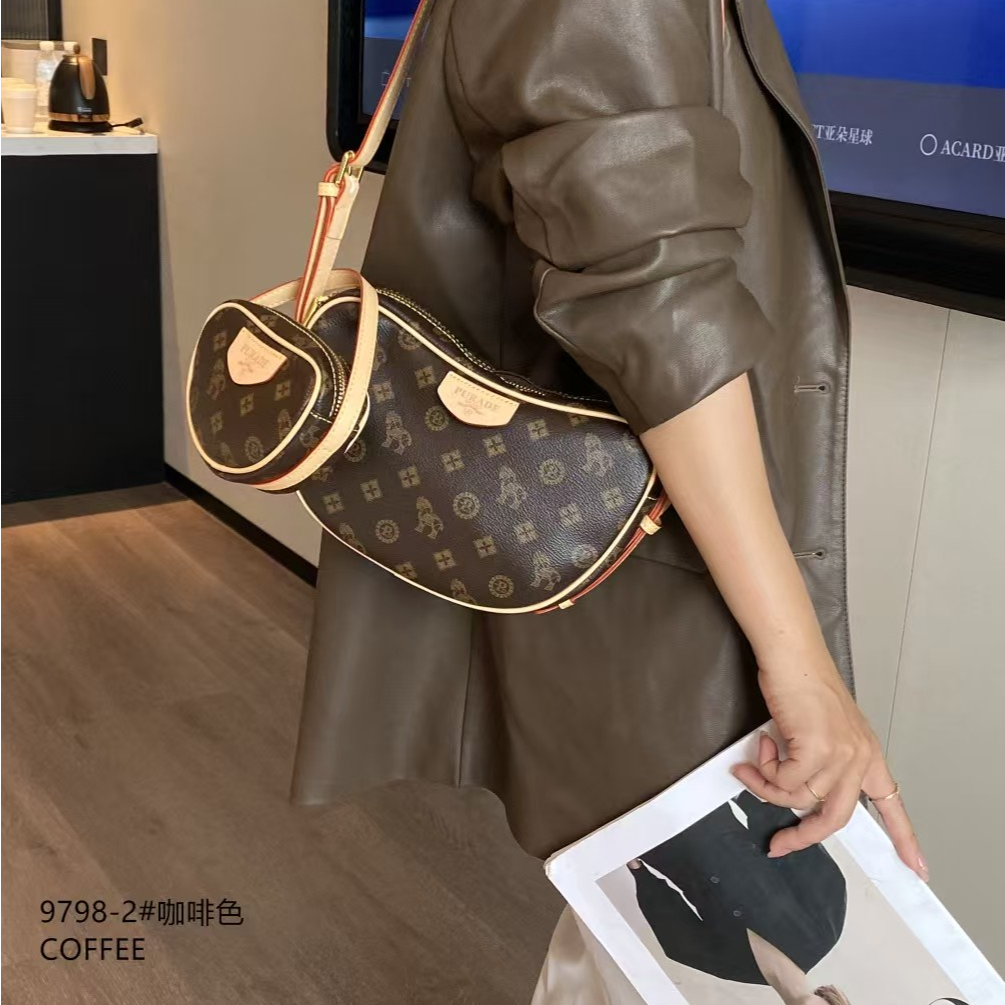 高级质感包女新款夏季时尚百搭月牙包通勤腋下包豌豆斜跨包9798-2