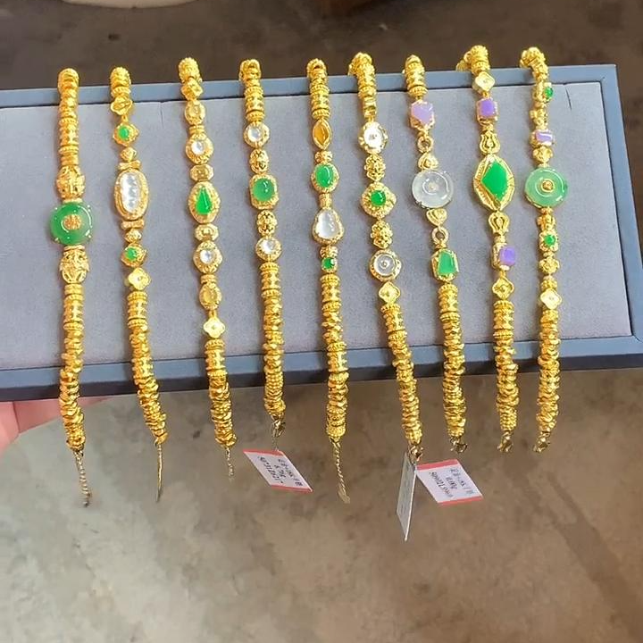 【彩虹盘】翡翠手链-18K金-多样性发一件-AL017|CXQ21