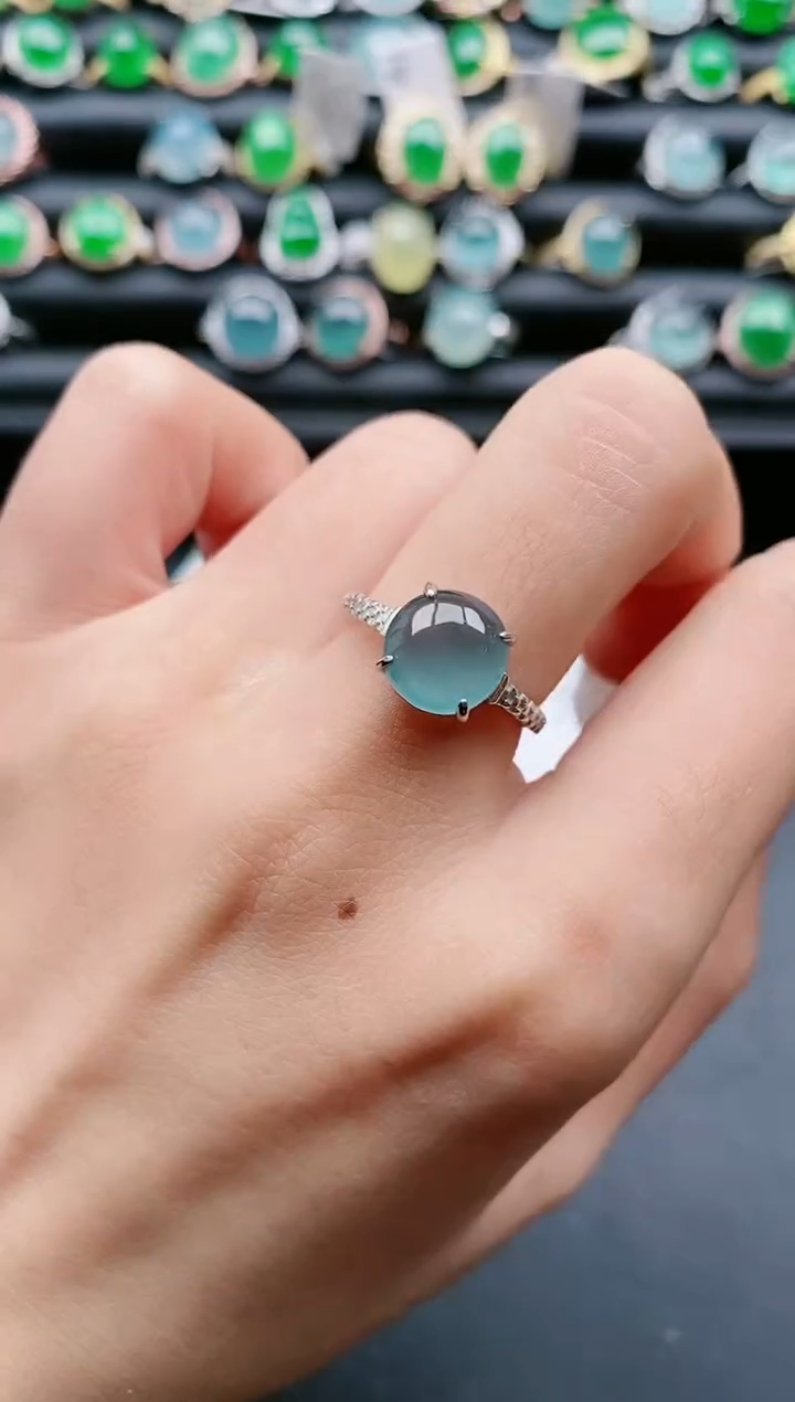 【闪购商品】翡翠戒指银S925镶嵌1111111111