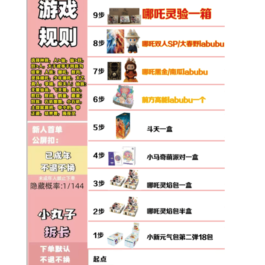 卡游【冲冲冲】卡牌盲盒代拆盲盒手办玩偶代拆哪吒小马宝莉蜡笔小新