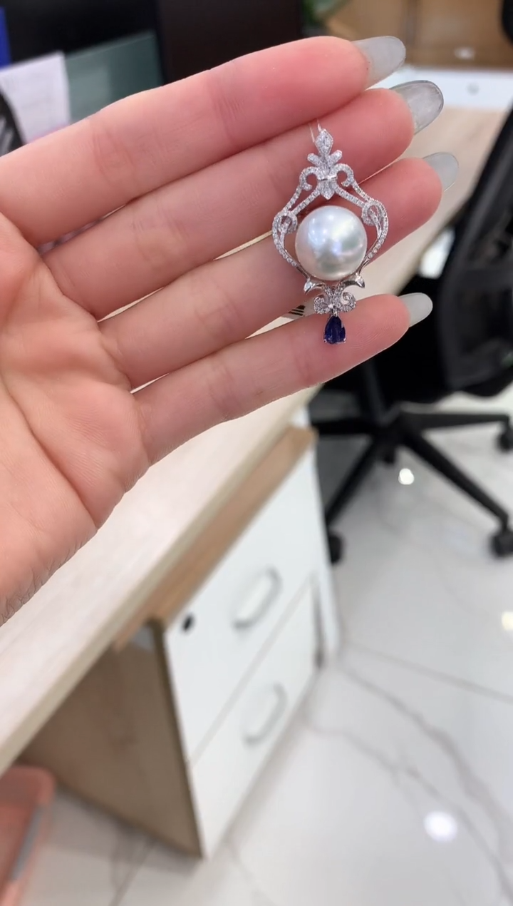 【闪购商品】海水珍珠颈饰18K金镶嵌11-12mm