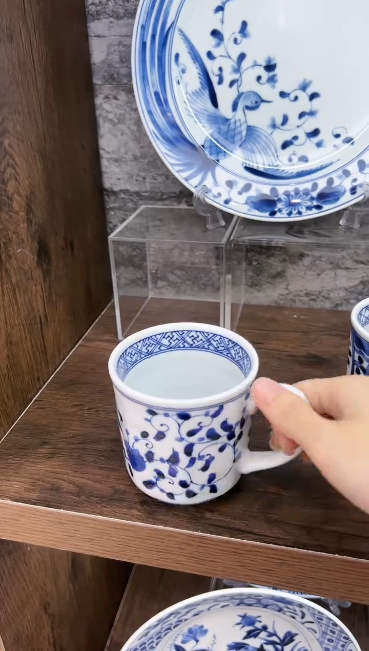 瓷蓝凛堂八角马克杯320ml