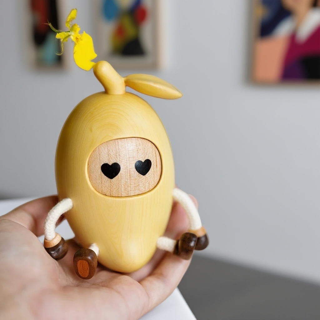 黄杨木芒果桌面装饰送生日礼物