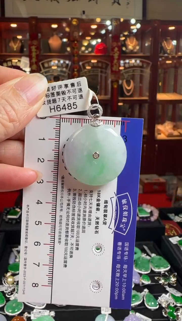 【闪购商品】翡翠颈饰18K金镶嵌H6485平安扣