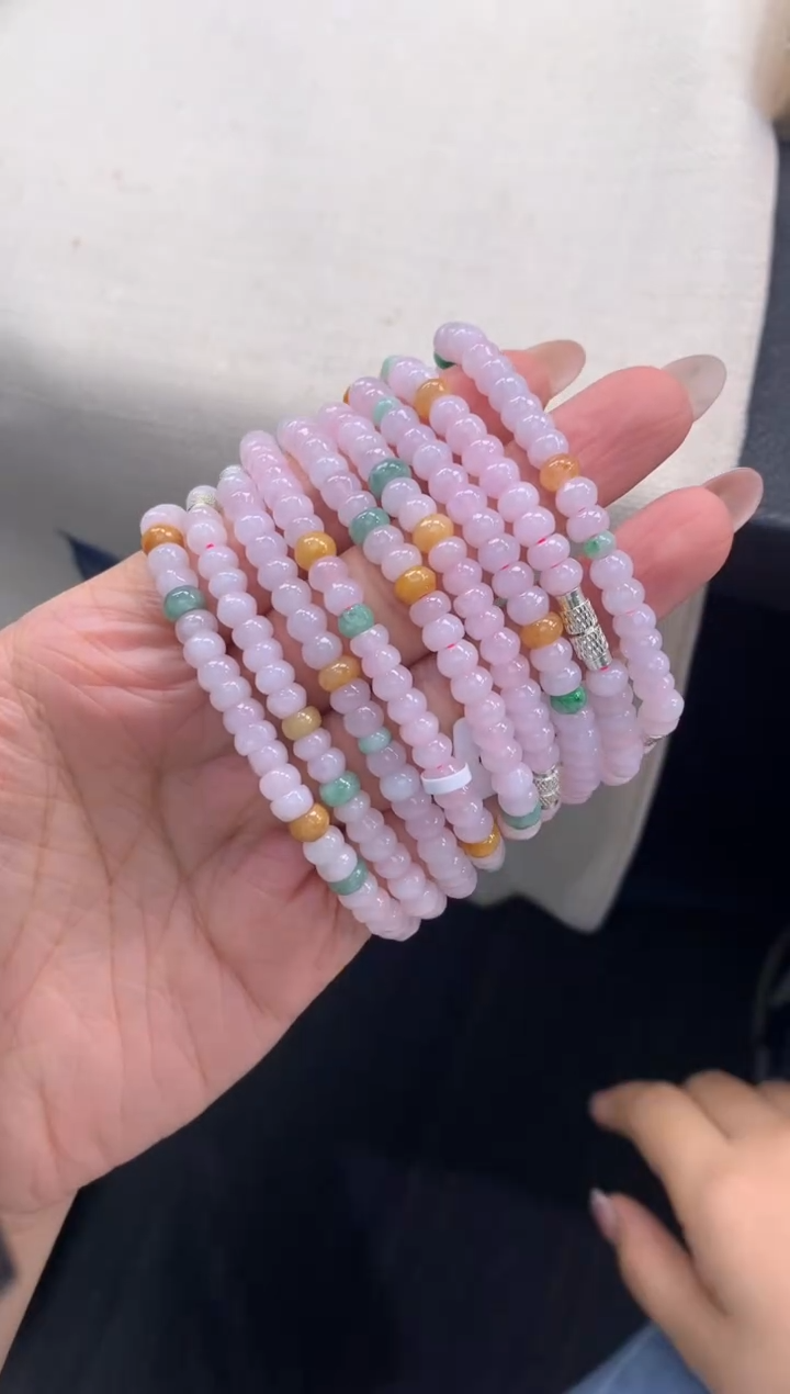 未镶嵌手串翡翠FC550 翡翠算盘珠手串 多样性发其一