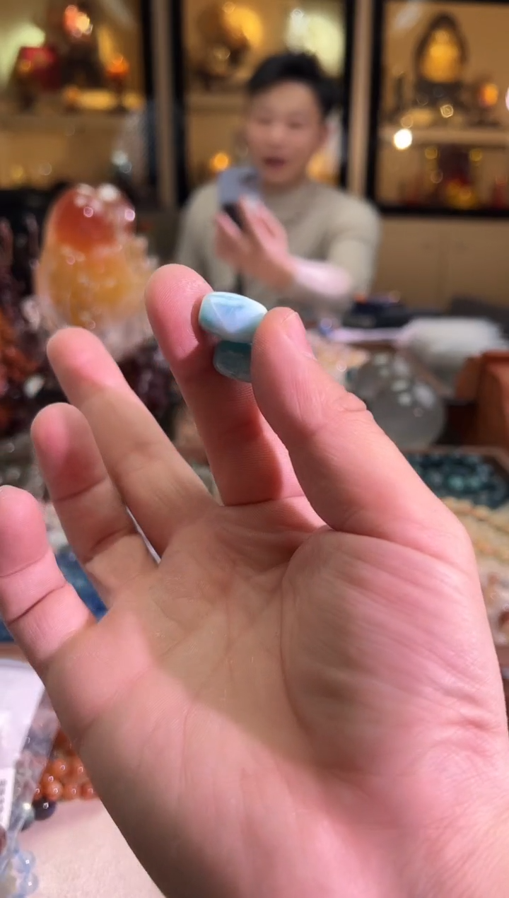 未镶嵌针钠钙石（海纹石）手链海纹石桶珠mm+（多样性发一）