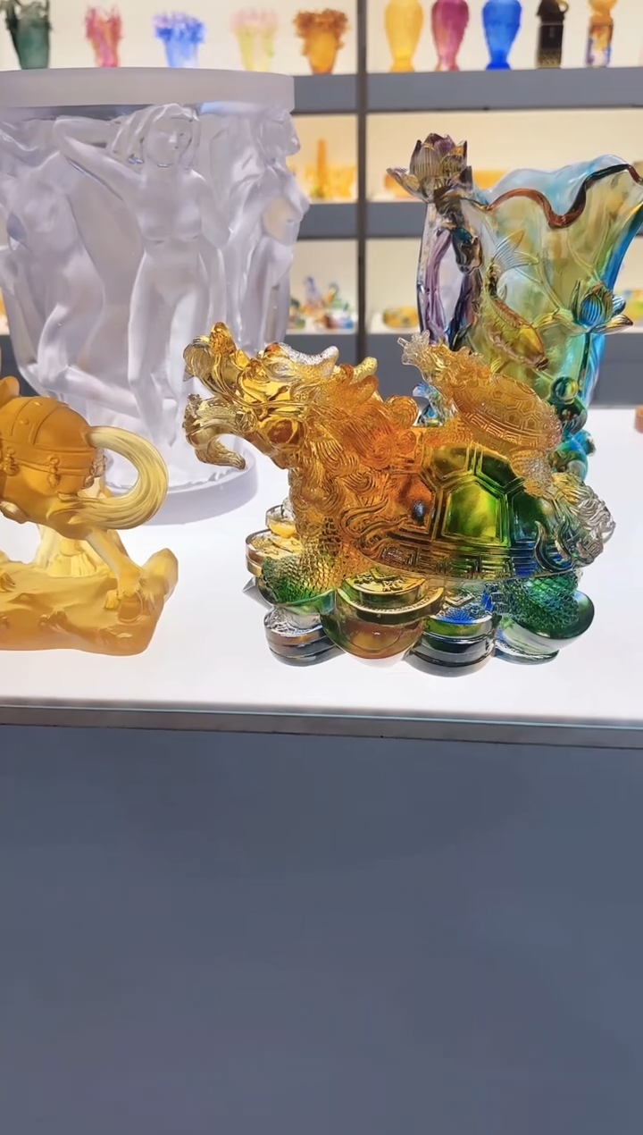 手工艺品琉璃母子龙龟