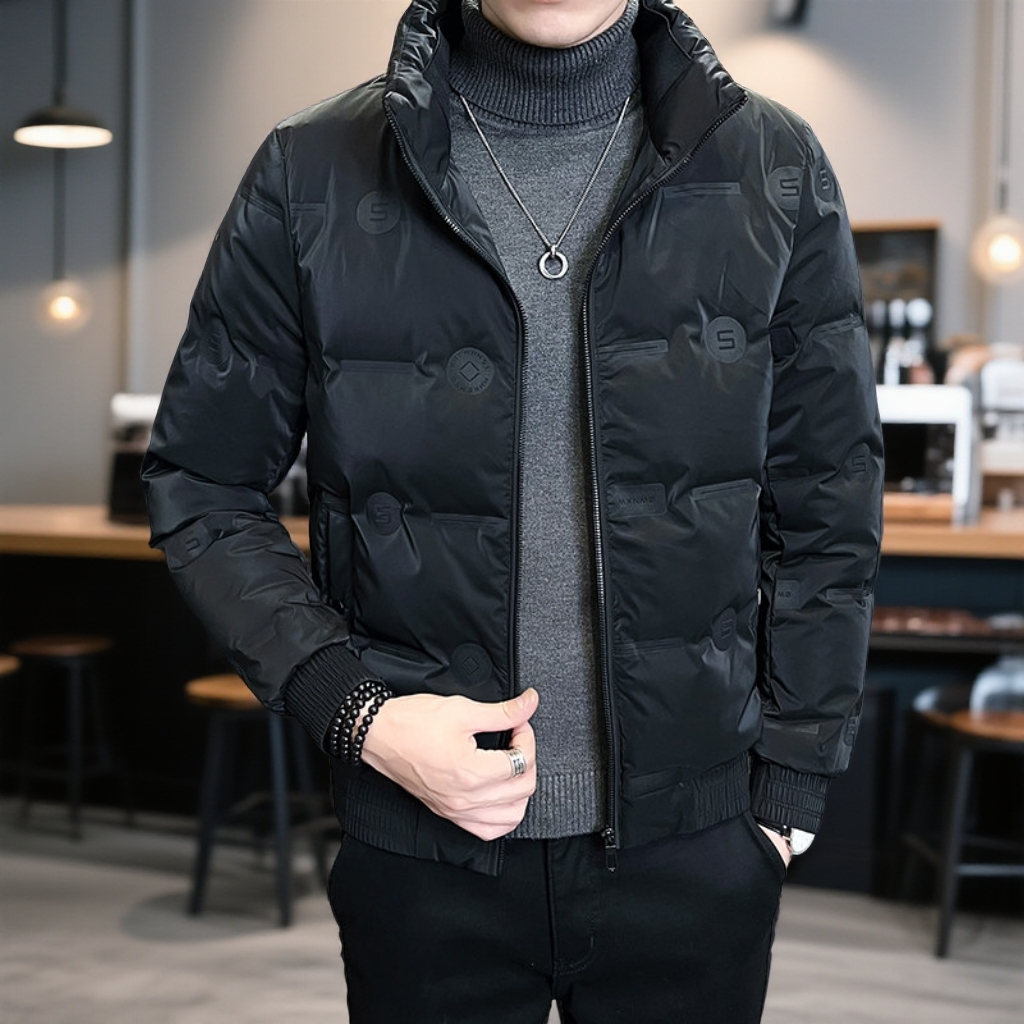 男士羽绒服立领新款休闲时尚韩版保暖帅气男装常规冬季外套