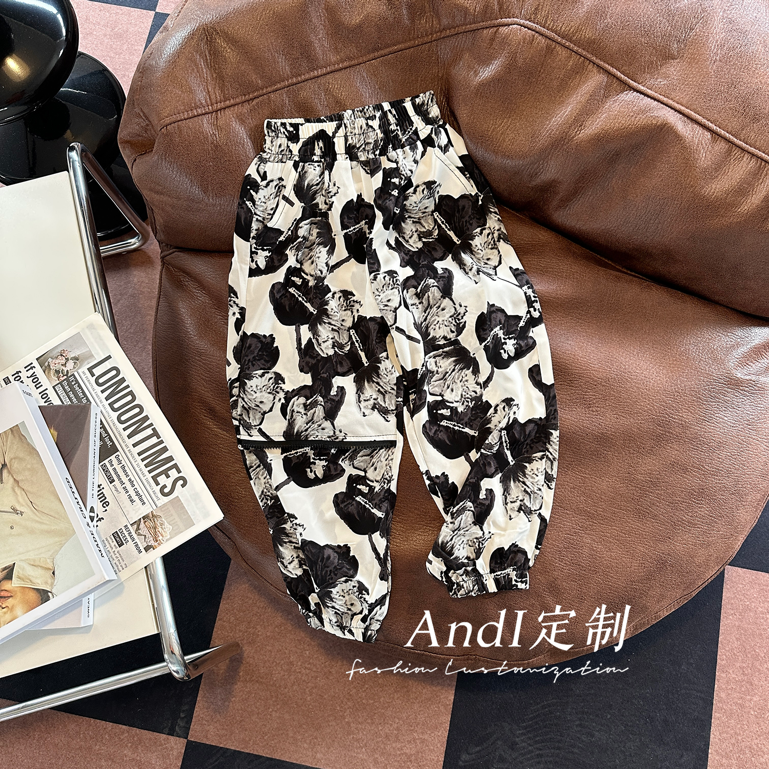 〖ANDI〗订制夏季中大童裤子休闲裤时尚休闲韩版印花防蚊裤911