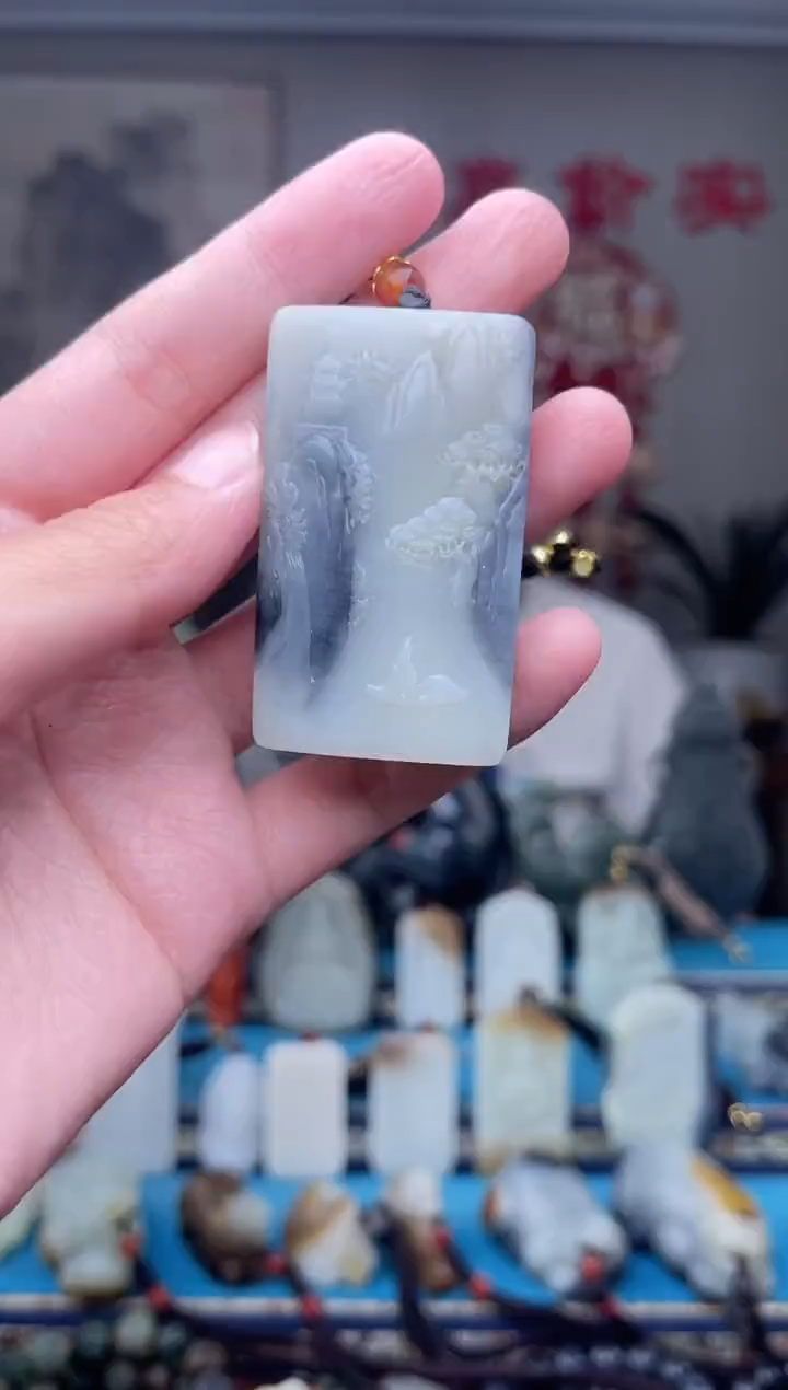 和田玉未镶嵌挂件1