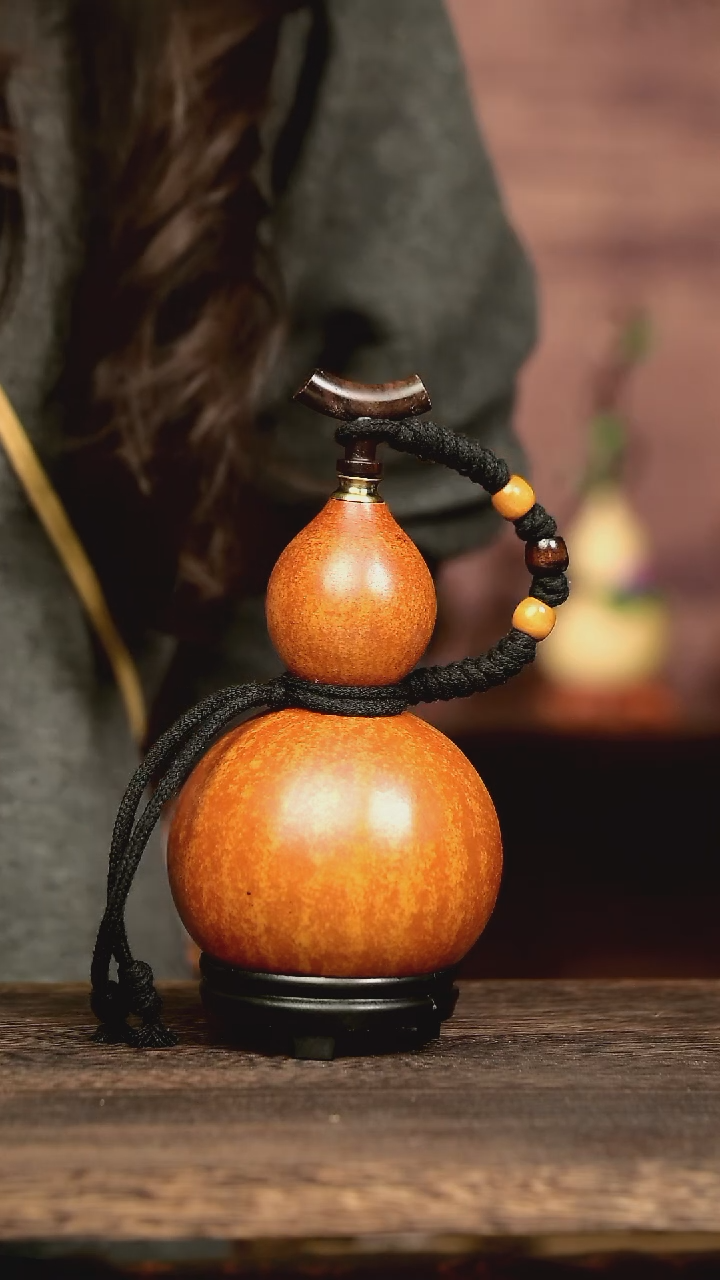 638号中药煮色 300 ml左右 大漆葫芦水壶/酒壶 一物一拍