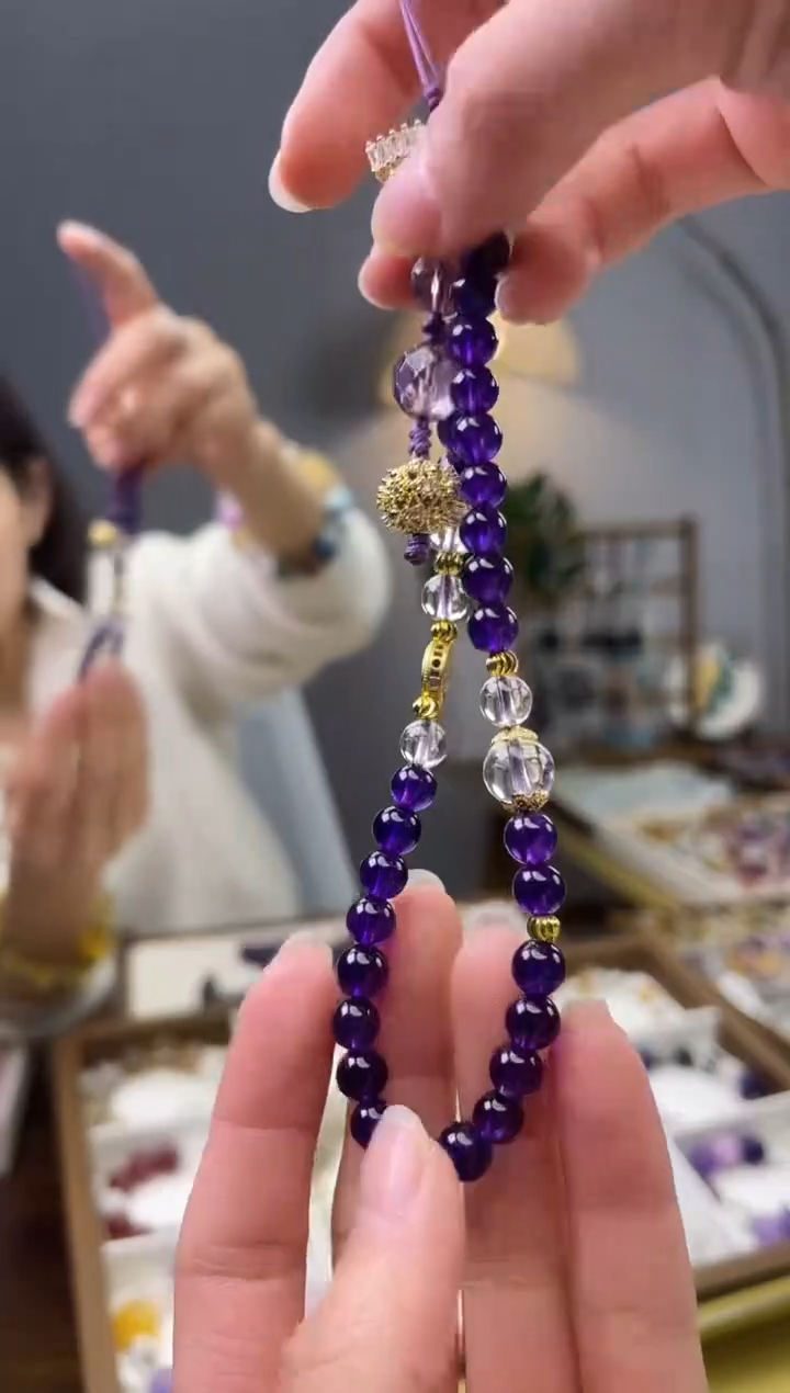 【闪购商品】水晶手链合金紫水晶挂