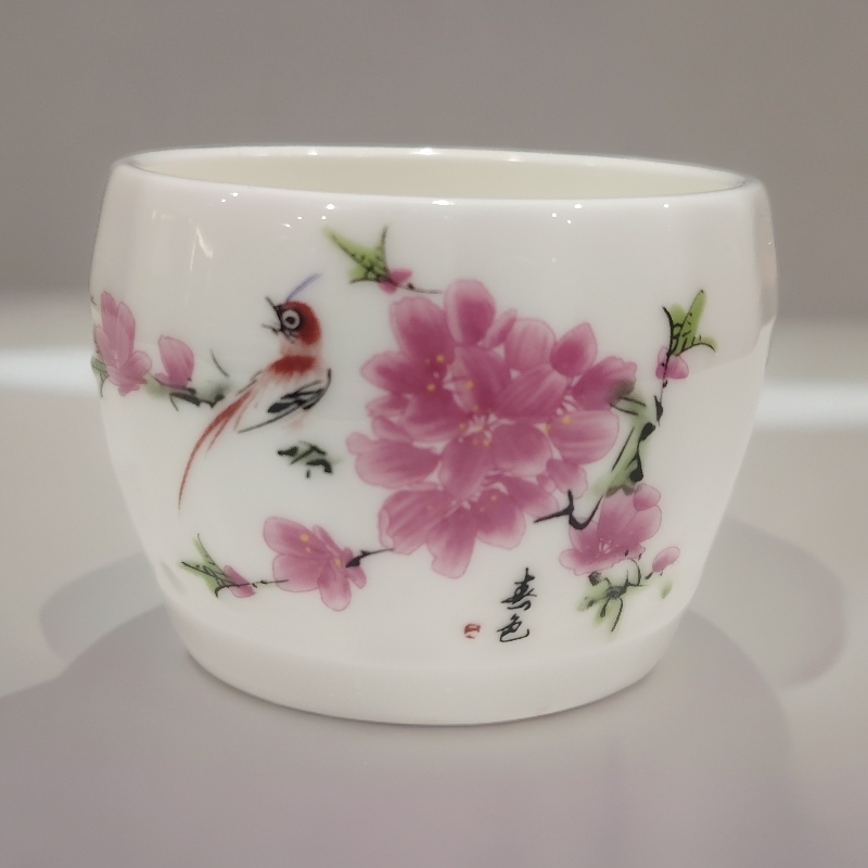水点桃花陶瓷主人杯