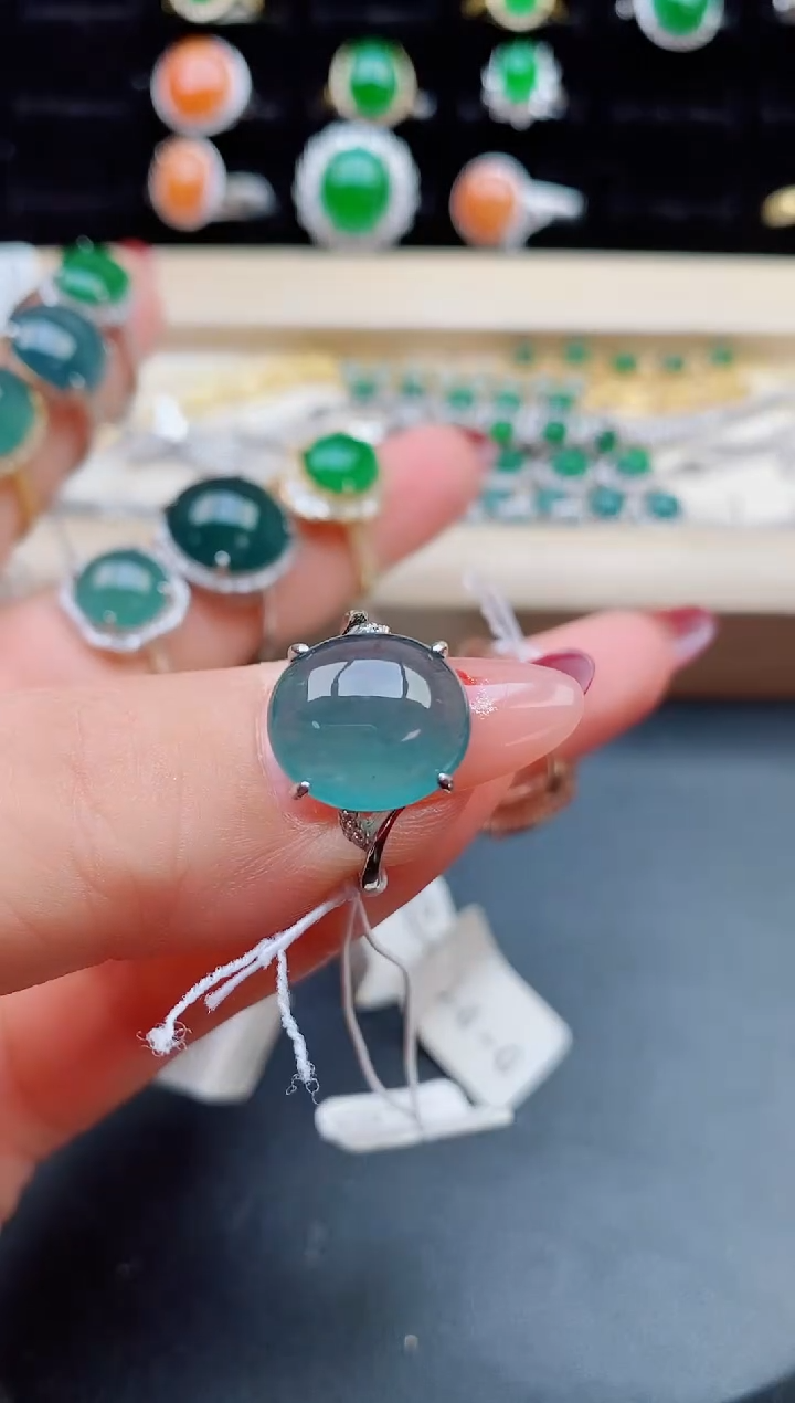 【闪购商品】翡翠戒指银S925镶嵌0580505