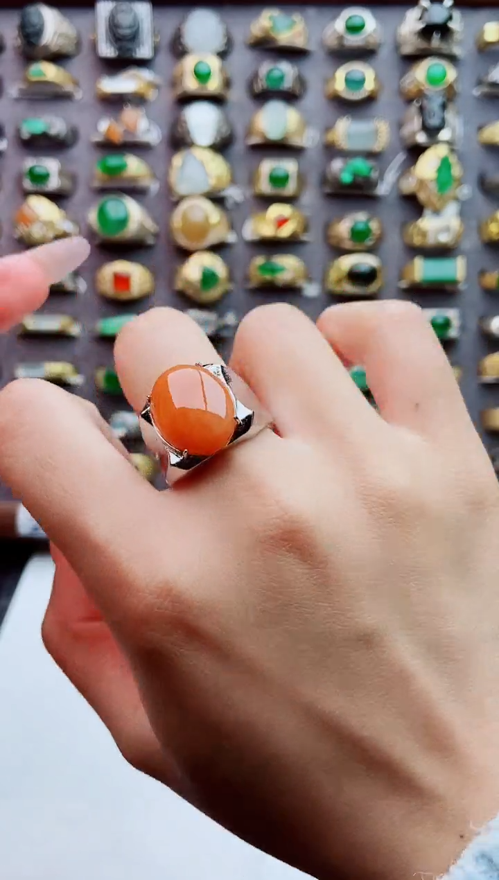 未镶嵌戒指翡翠天然翡翠男戒