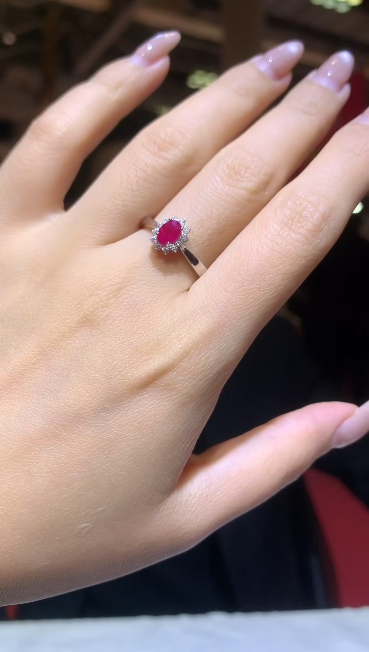 银S925镶嵌戒指红宝石【宝石世家严选】