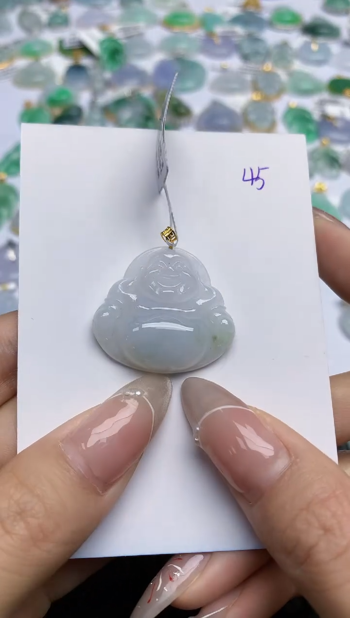 【闪购商品】翡翠颈饰18K金镶嵌天然翡翠A货