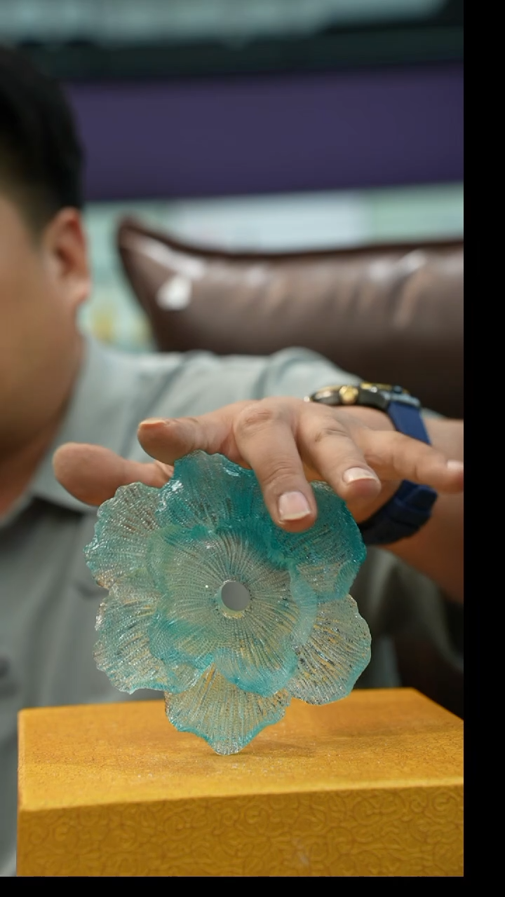 手工艺品琉璃古法琉璃香插摆件