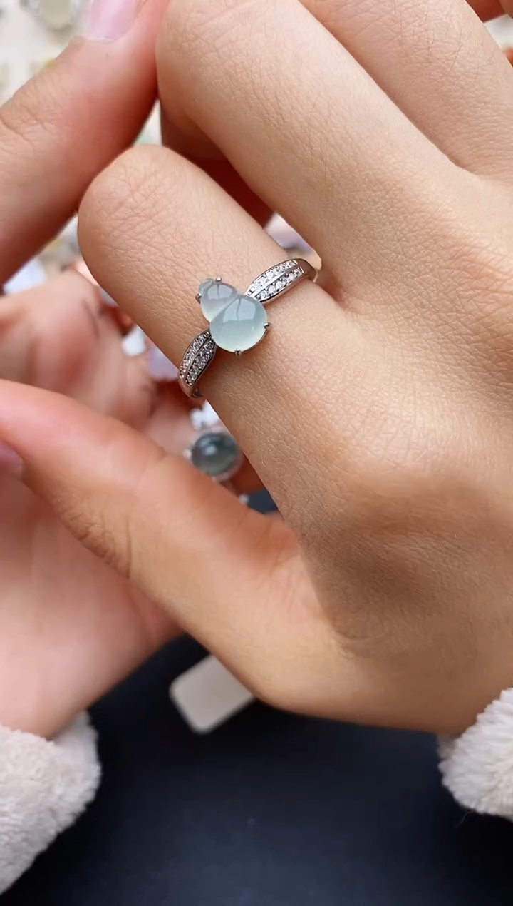 【闪购商品】翡翠戒指银S925镶嵌缅甸翡翠