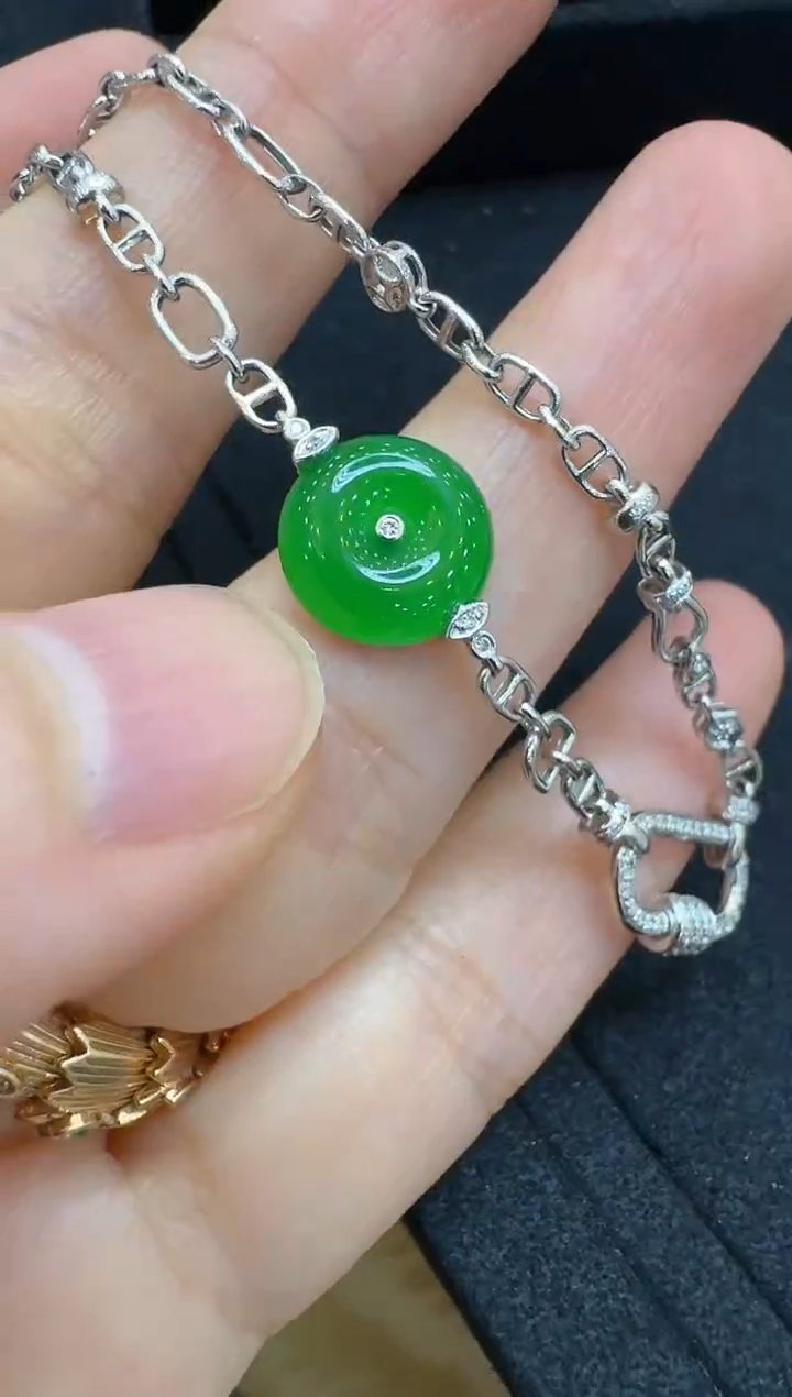 翡翠18K金镶嵌套链多样性团购发一件