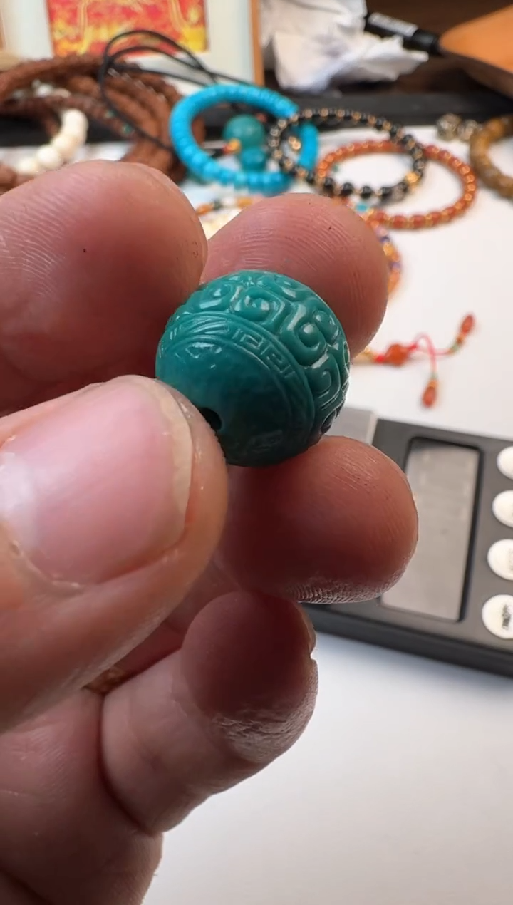 【闪购商品】绿松石珠宝半成品未镶嵌松石回纹珠子
