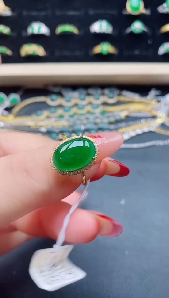 【闪购商品】翡翠戒指银S925镶嵌321312