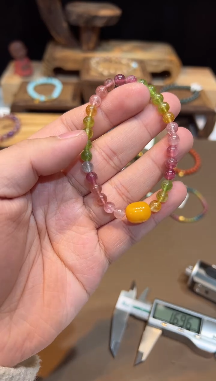 【闪购商品】碧玺手链未镶嵌5mm+手饰@@0947