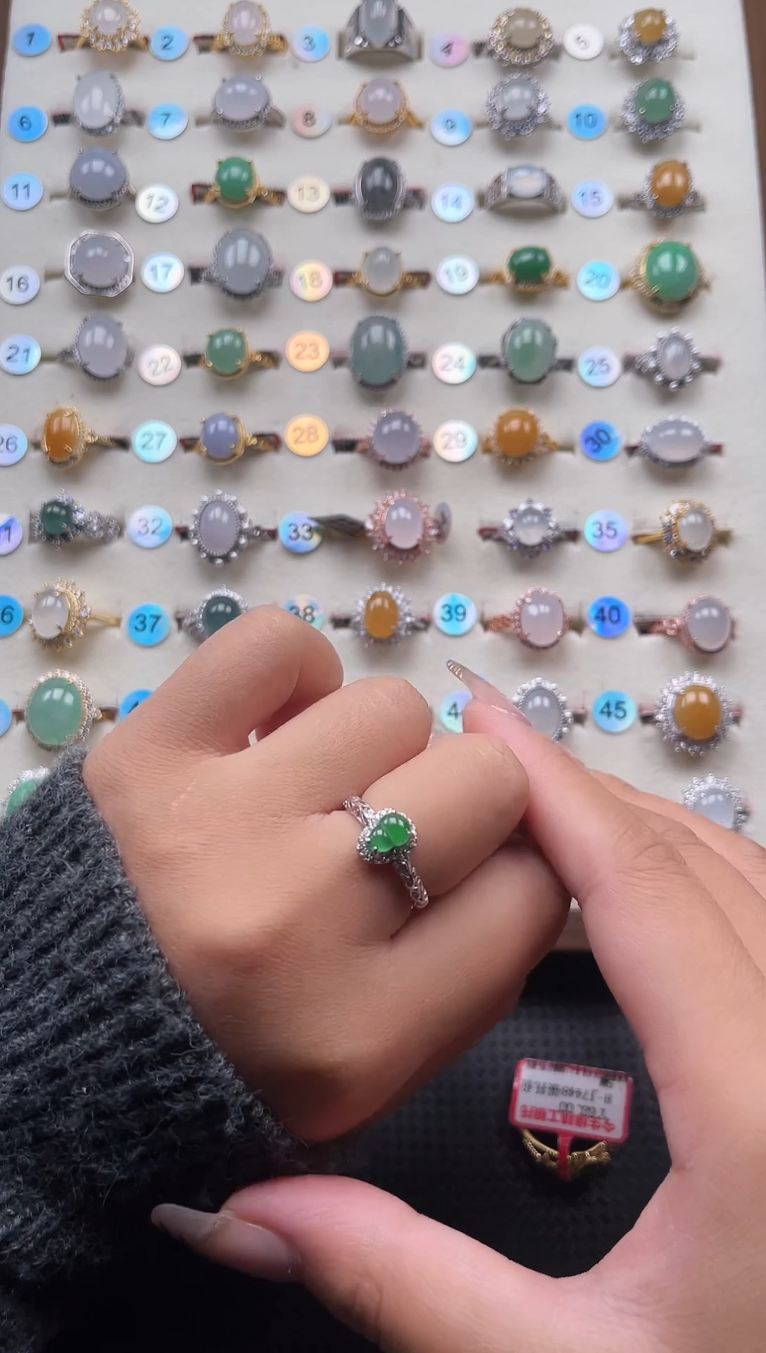 【闪购商品】翡翠戒指银S925镶嵌天然A货翡翠戒指