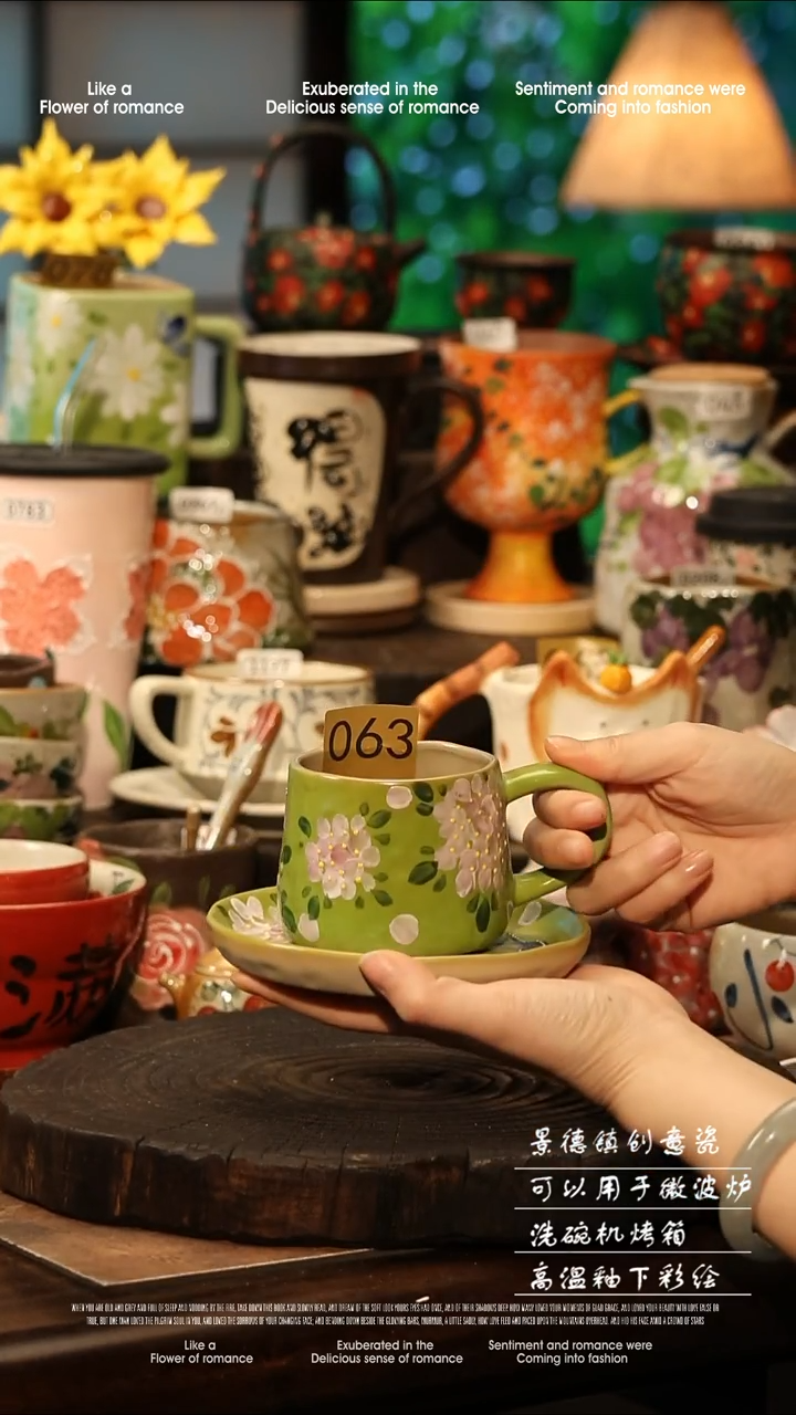 陶瓷景德镇高温釉下彩手工手绘款式