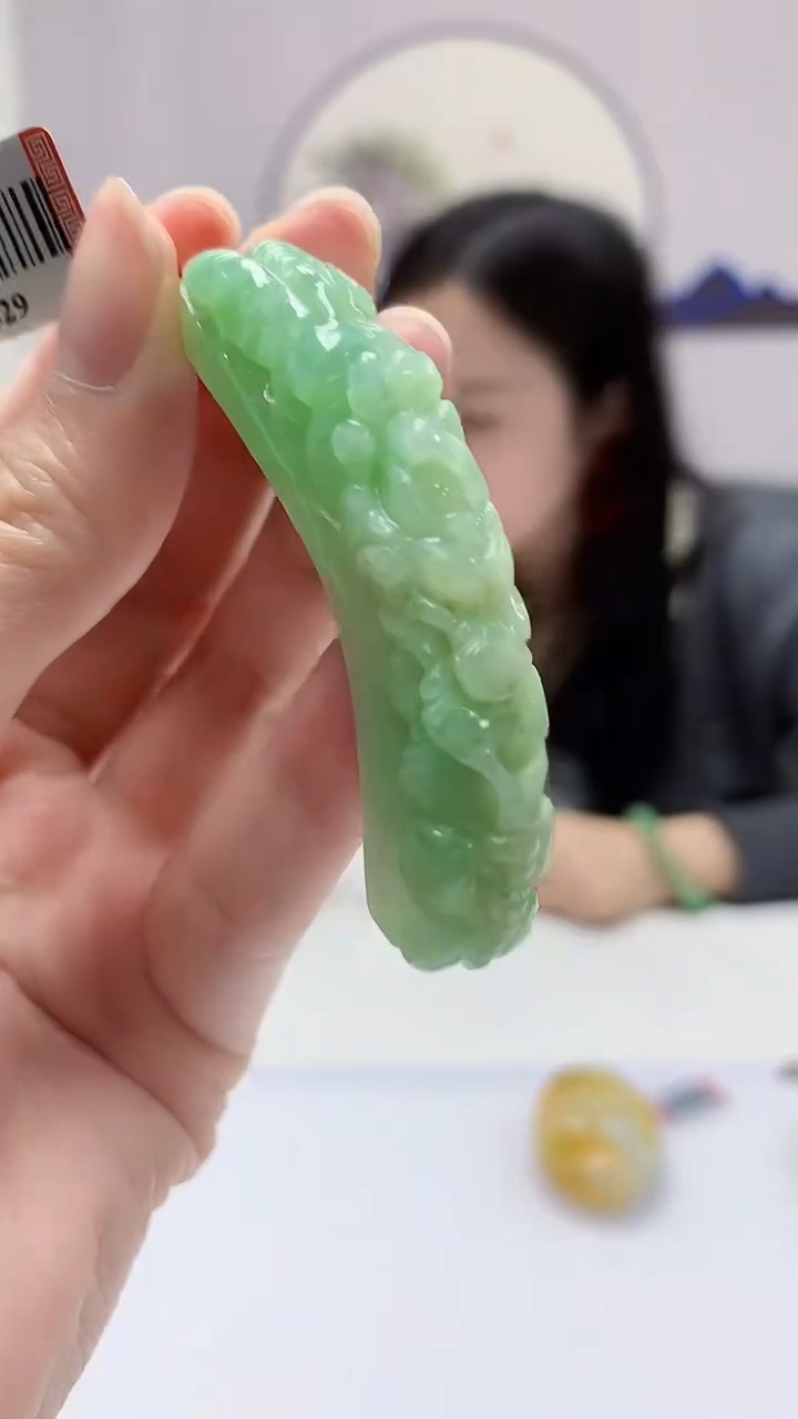 【闪购商品】定制翡翠未镶嵌4852zm-毛货挂件手牌25
