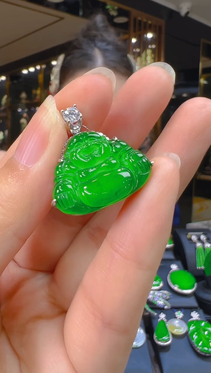 翡翠银S925镶嵌吊坠(赠链)083（多样性发其一）