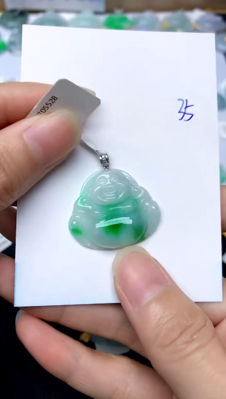 【闪购商品】翡翠颈饰18K金镶嵌35天然A货翡翠