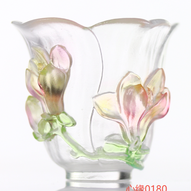 【叁山】琉璃玉兰杯-琥珀渐变（心缘0180）