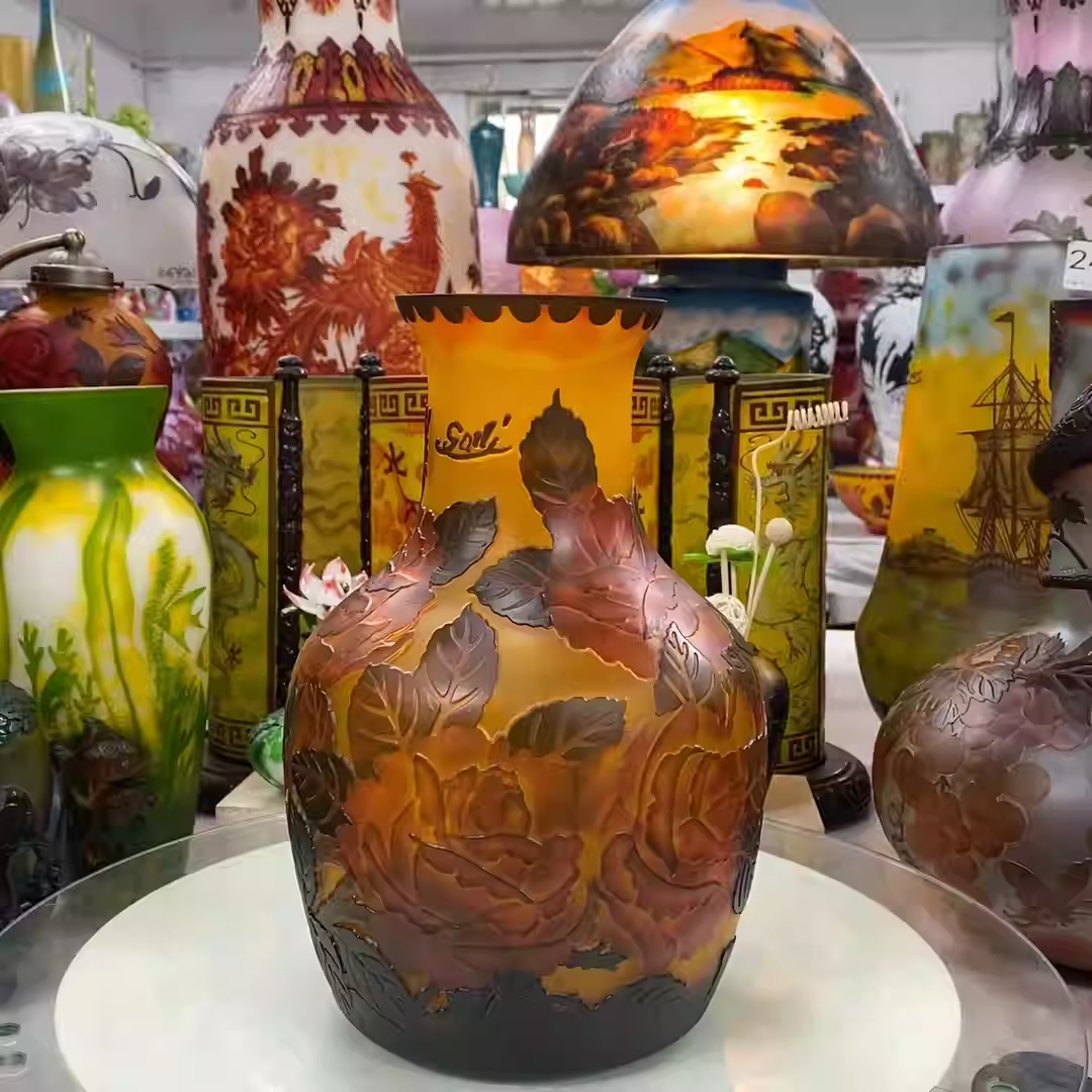 高26口8格雷手工花瓶