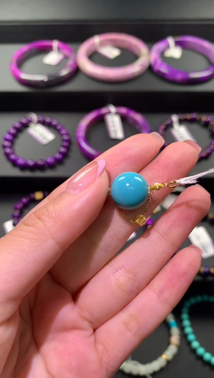 绿松石18K金镶嵌.饰品