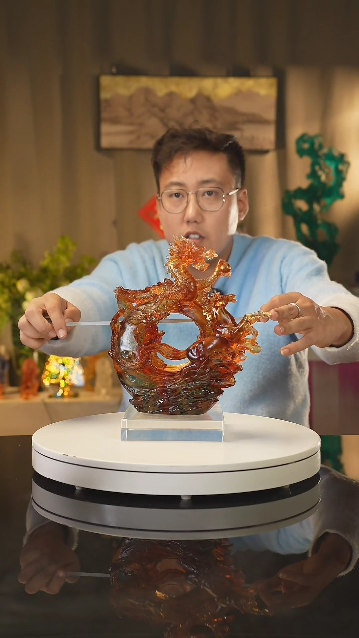 【闪购商品】雅致水晶琉璃 古法琉璃 龙马精神