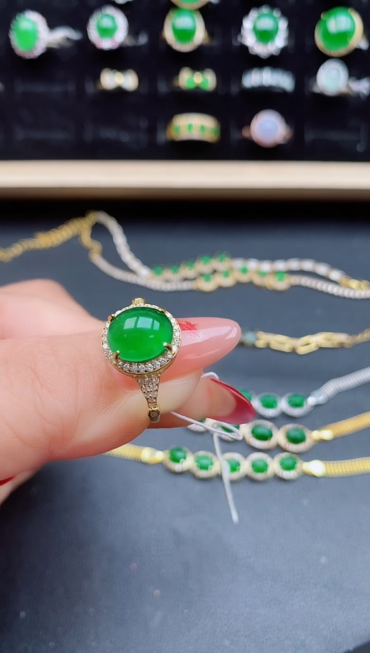 【闪购商品】翡翠戒指银S925镶嵌508505