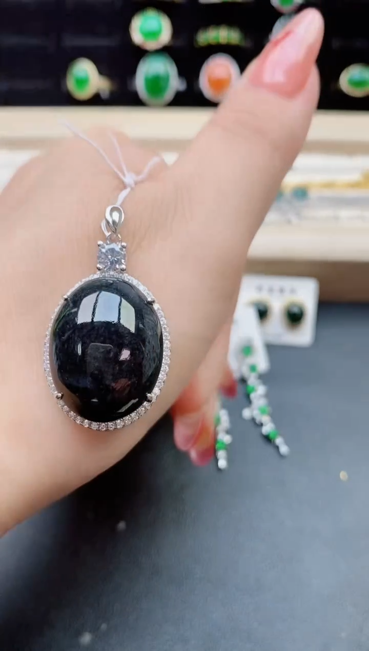 【闪购商品】翡翠吊坠(赠链)银S925镶嵌5080550