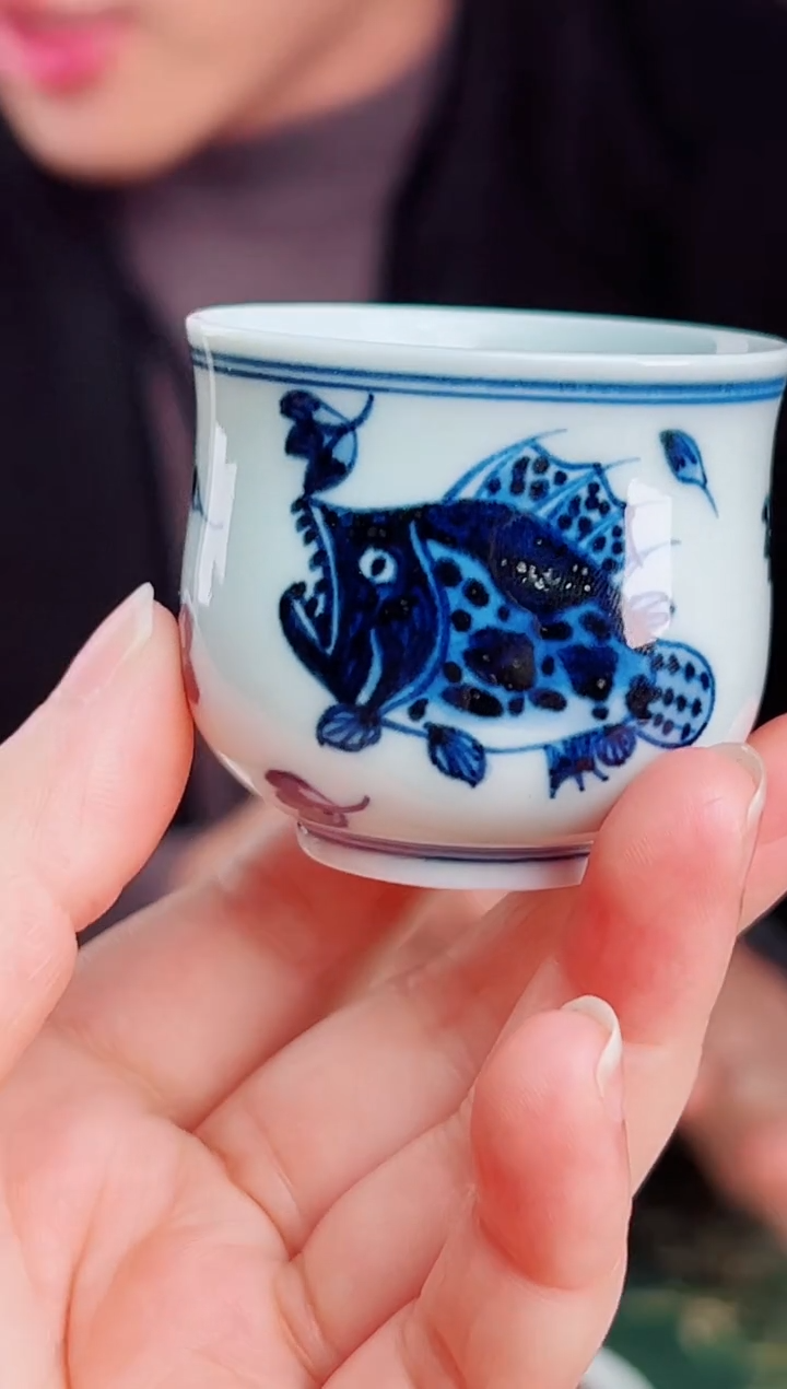 瓷片景德镇毛仔柴窑杯