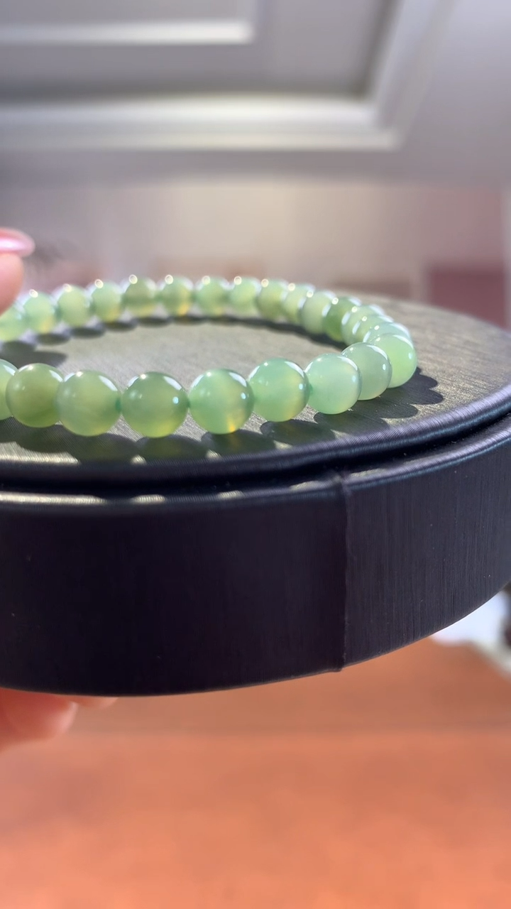 未镶嵌和田玉挂件碧玉猫眼白猫眼6mm单圈