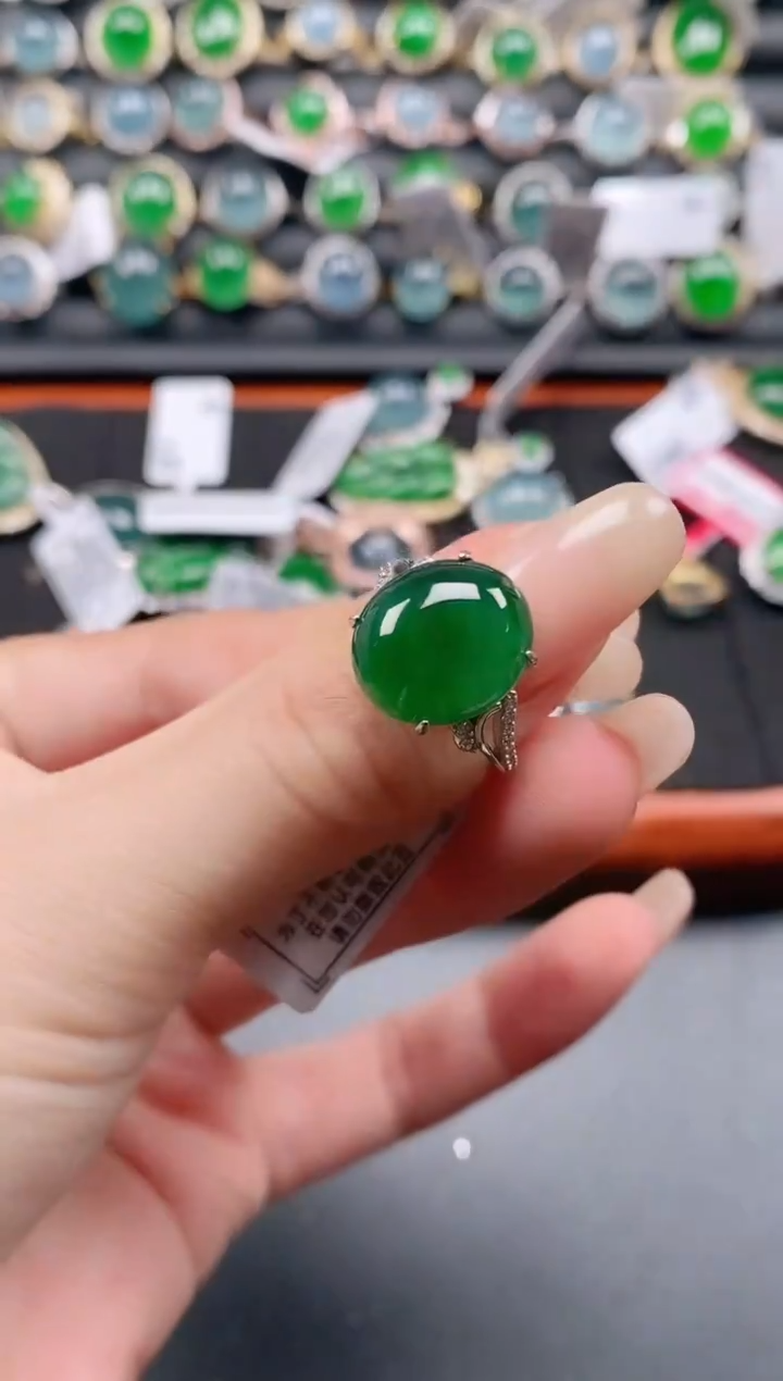 银S925镶嵌戒指翡翠11111