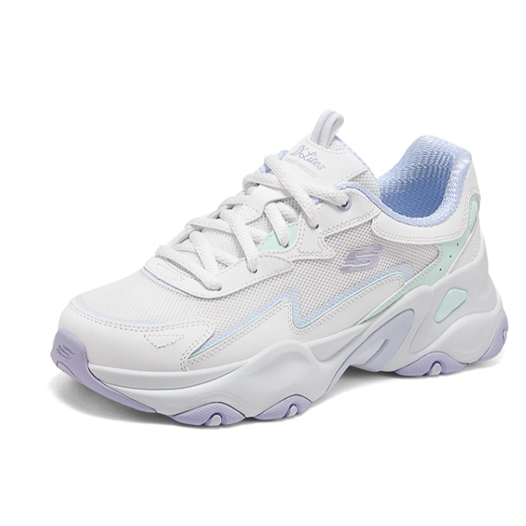 Skechers斯凯奇2025年春季糯米熊女老爹鞋复古舒适休闲厚底增高鞋
