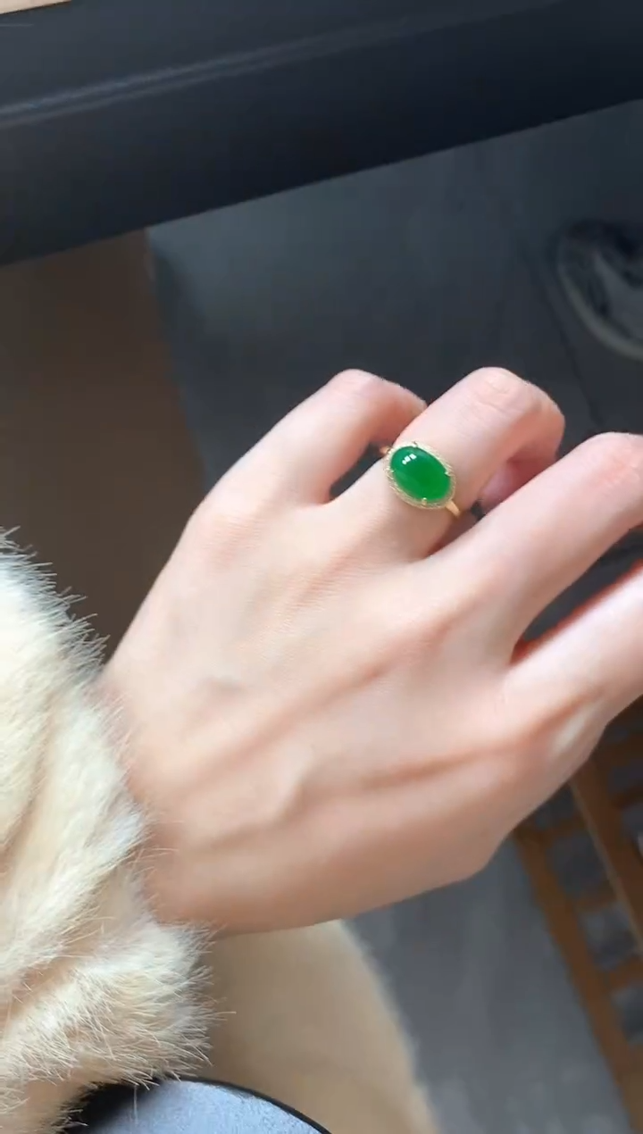 银S925镶嵌戒指翡翠51151