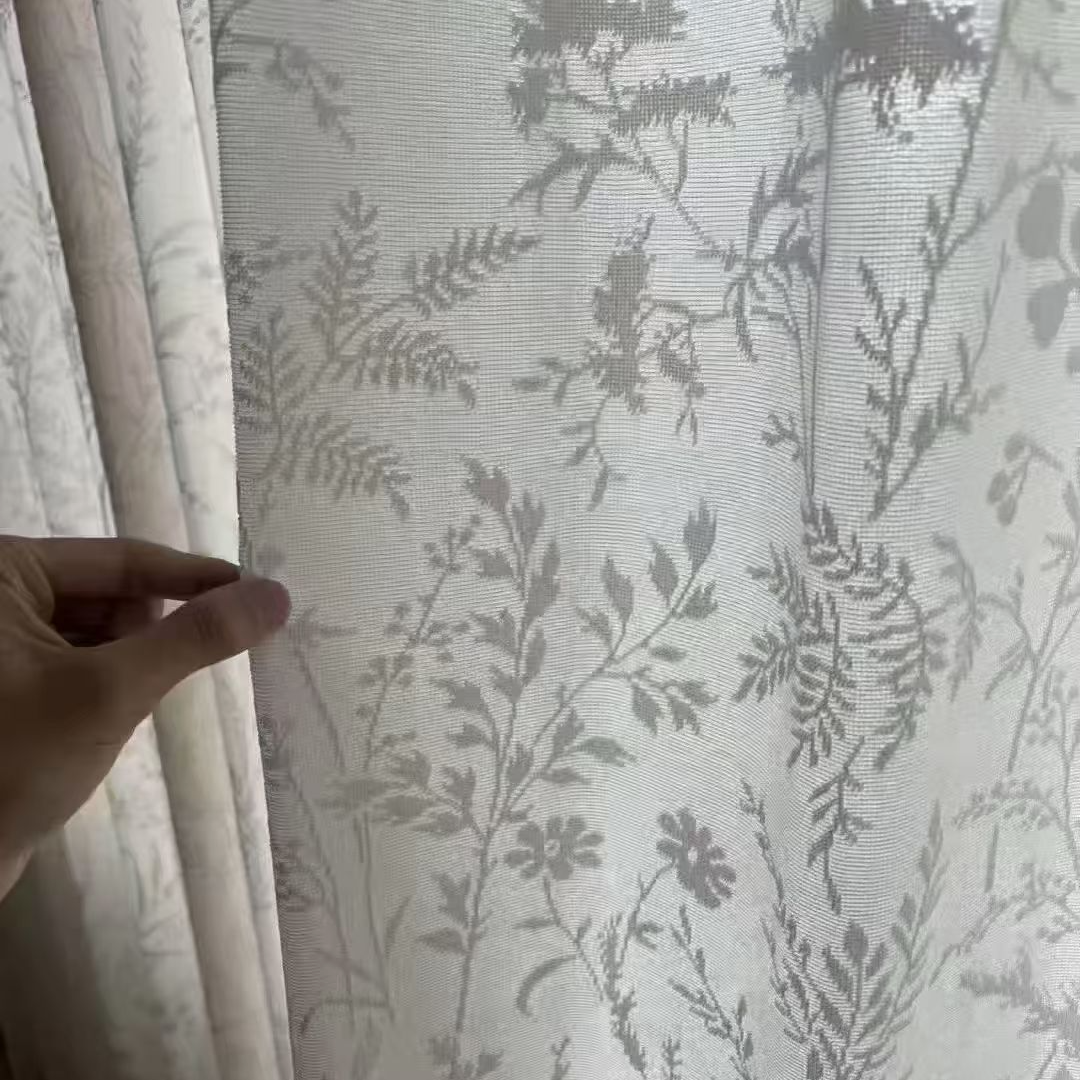 《月枝影》隔热防晒镜面纱帘透光不透人浙江柯桥厂家直发