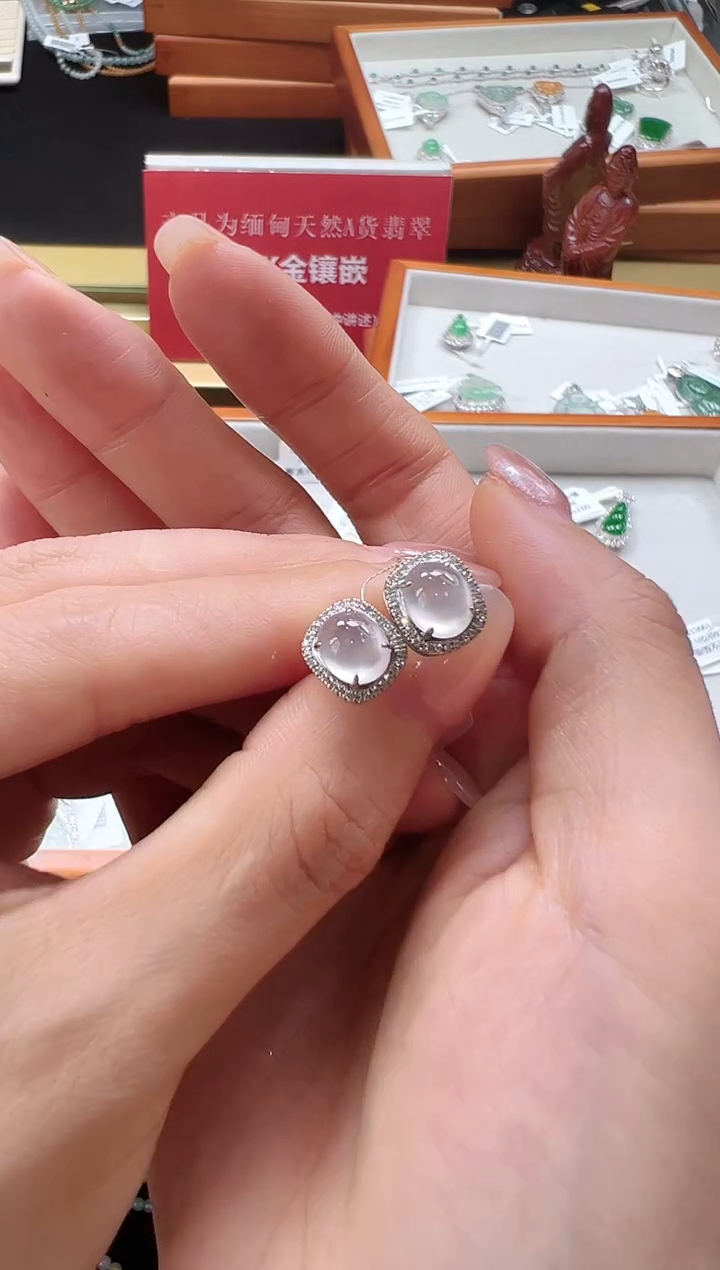 【闪购商品】翡翠18K金镶嵌耳饰DFZ0314-210