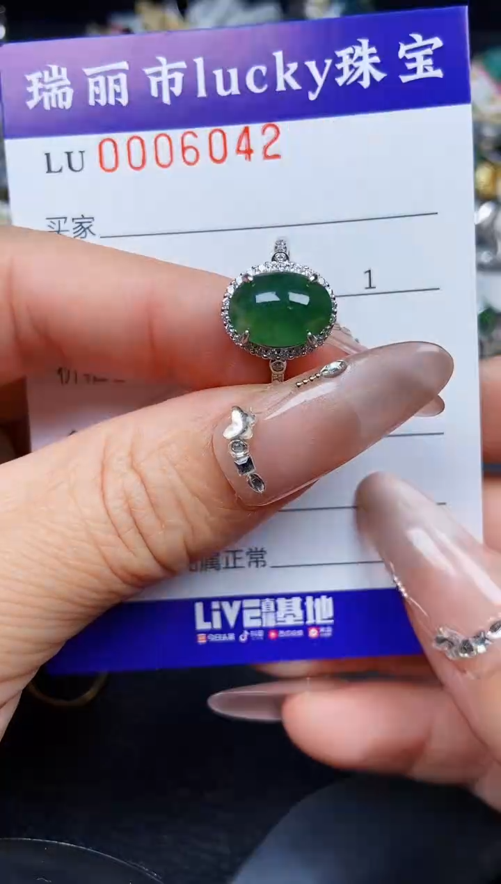 翡翠银S925镶嵌颈饰6042