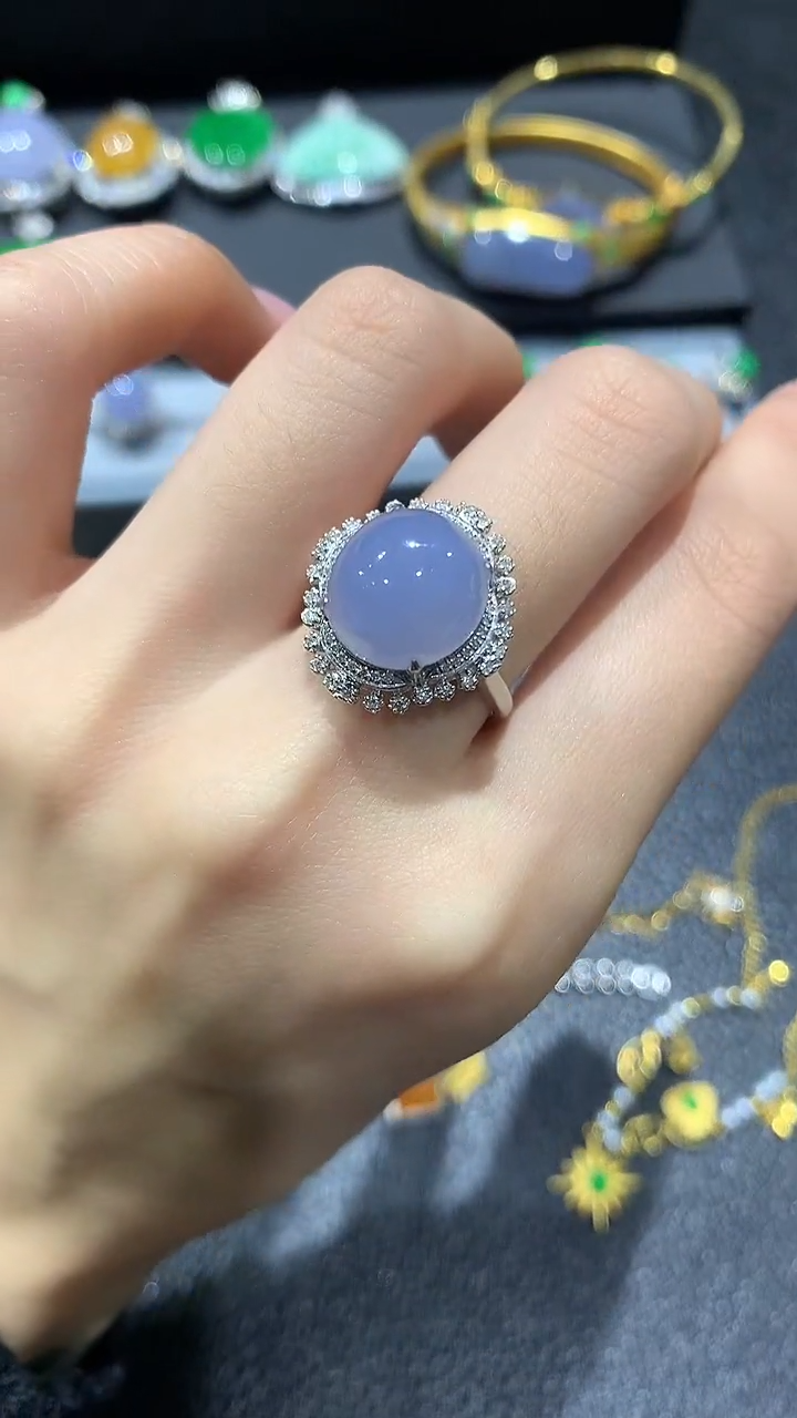 【闪购商品】翡翠戒指18K金镶嵌5团购