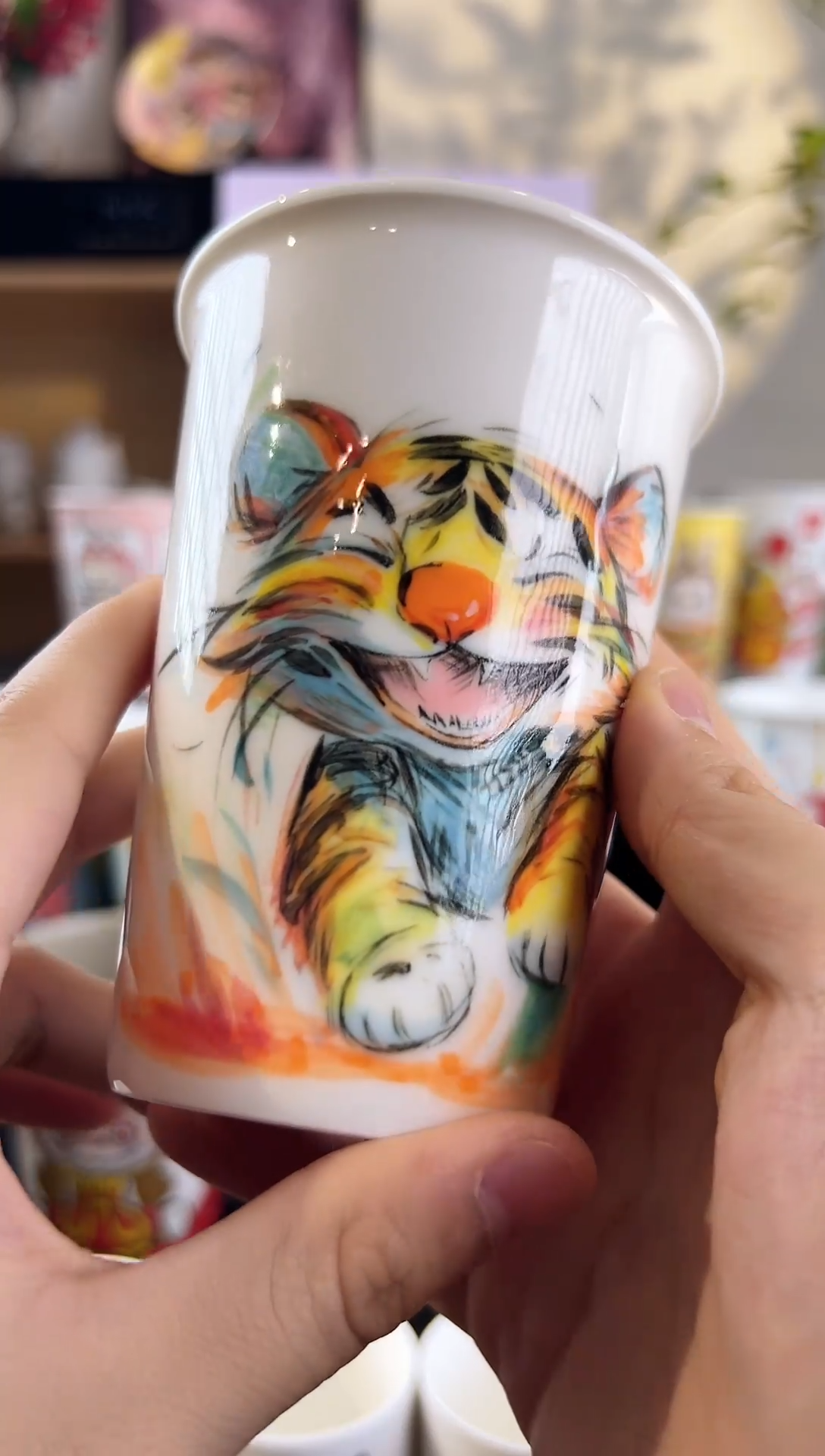 【闪购商品】摆件手工手绘陶瓷小杯杯