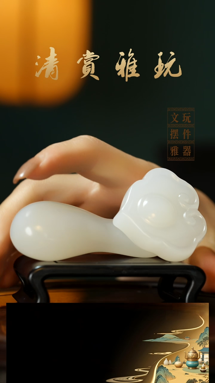 玉《平安如意》手把件摆件